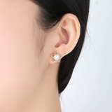 Bông tai Ngọc trai nước ngọt Thiên nhiên Cao cấp - Ngôi sao may mắn - STAR PEARL (7-8ly) - CTJ5110