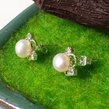 Bông khuyên tai ngọc trai Kiểu nụ Cánh sen Lotus Pearl(6ly) - CTJ6806