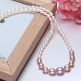 Vòng cổ ngọc trai tự nhiên Cao cấp Chuỗi đơn xoài 9 mọng NINE PEARL (5-9ly) - CTJ6308