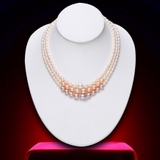 Vòng cổ ngọc trai tự nhiên Cao cấp Chuỗi đơn xoài 9 mọng NINE PEARL (5-9ly) - CTJ6308