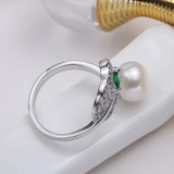 Nhẫn ngọc trai bạc cao cấp Mắt biếc - Dreamy Eyes PEARL (8-9ly) - CTJ2008