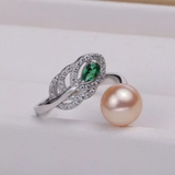 Nhẫn ngọc trai bạc cao cấp Mắt biếc - Dreamy Eyes PEARL (8-9ly) - CTJ2008