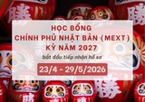 Học bổng Chính phủ Nhật Bản (MEXT) 2027