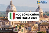 Thông báo tuyển sinh học bổng do Chính phủ Ý cấp cho sinh viên quốc tế năm học 2026-2027