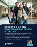 Thông báo Chương trình Học bổng Chính phủ New Zealand bậc đại học (NZUA) năm 2026