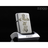 Zippo Chrome Bạc Nhám Thánh Giá