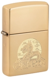 Hộp Quẹt Zippo 47147 Moon Dragon Design High Polish Brass