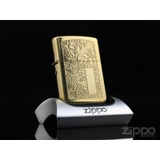 Zippo La Mã Đồng Vàng Hoa Văn Ý 1992