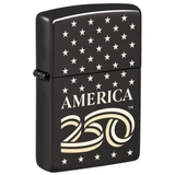 Hộp Quẹt Zippo 47293 America250 Stars Design High Polish Black