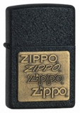 Zippo Brass Emblem Black Crackle