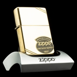 Zippo Vintage 1937 High Polished Brass 1991 VII Chặt Góc Bóng Đồng Khối