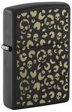 Hộp Quẹt Zippo 47001 Leopard Skulls Design Black Matte