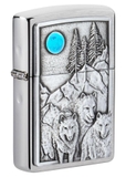 Zippo Wolf Pack And Moon Emblem Design 49295