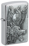 Hộp Quẹt Zippo 46960 Wolf Pack Emblem Brushed Chrome