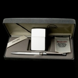 Zippo 1991 Pen Lighter Hộp Qùa Zippo Và Viết Zippo Chrome Trơn