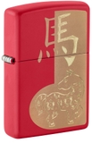 Hộp Quẹt Zippo 46931 2026 Year of the Horse Design Red Matte