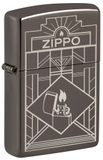 Bật Lửa Zippo Xám Khắc Logo Zippo - 48247 Design Black Ice Art Deco