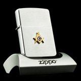 Zippo Freemasonry Brushed Chrome VI 1990 Huy Hiệu Hội Tam Điểm Rất Hiếm