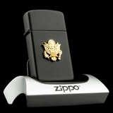 Zippo Slim U.S Army Emlem Black Matte 1932-1991 Chu Niên Ốp Logo Quân Đội Mỹ