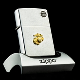 Zippo U.S Marine Emblem Brushed Chrome Huy Hiệu Thủy Quân Lục Chiến Mỹ Ốp Nổi 1996