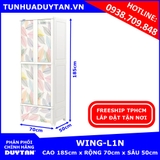 Tủ nhựa Duy Tân WING L1N 1 buồng treo dành cho người lớn (màu TRẮNG) tặng kèm 10 móc nhựa Duy Tân