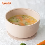 Bát ăn dặm Combi silicone platinum kèm nắp