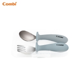 Hộp thìa dĩa Combi silicone platinum  màu xanh dương