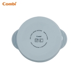 Khay ăn dặm Combi silicone platinum kèm nắp - họa tiết Voi xanh