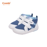 Giày cao cổ Combi S-Go đế định hình chống bàn chân bẹt 24AW03 màu xanh trắng