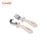 Hộp thìa dĩa Combi silicone platinum màu be