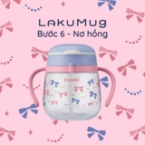Bình nước Combi LakuMug bước 6 dung tích 240ml Nơ hồng