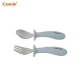 Hộp thìa dĩa Combi silicone platinum  màu xanh dương