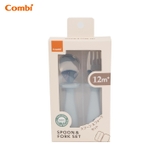 Hộp thìa dĩa Combi silicone platinum  màu xanh dương