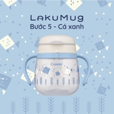 Bình nước Combi LakuMug bước 5 dung tích 240ml Cá xanh