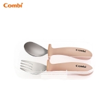 Hộp thìa dĩa Combi silicone platinum màu hồng