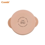 Khay ăn dặm Combi silicone platinum kèm nắp - họa tiết Kem hồng
