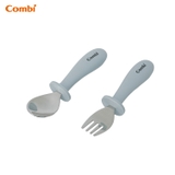 Hộp thìa dĩa Combi silicone platinum  màu xanh dương