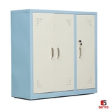 Tủ giày sắt màu xanh trắng