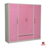 Tủ Sắt 4 Buồng 1 Ngăn Kéo - 4BNK Hồng