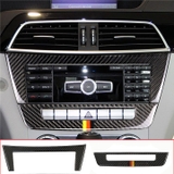 Bộ Miếng dán Carbon dán trang trí viền thanh điều khiển CD và điều hòa cho xe Mercedes-Benz C-class W204 C220 CDI C200 C350