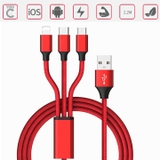 Cáp sạc 3 đầu Lightning, Micro USB, Type C -LP-116