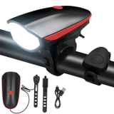Đèn xe đạp thể thao siêu sáng có kèm còi pin sạc USB chống nước
