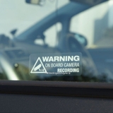 Tem decal WARNING ON BOARD CAMERA RECORDING dán trang trí xe ô tô