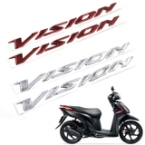 Tem logo nổi Vision dán trang trí xe