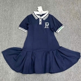 dam-thun-polo-xanh-navy-hang-max-xuat-cho-be-va-me