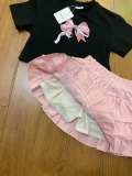 set-ao-thun-den-no-mix-chan-vay-kaki-hong-cho-be
