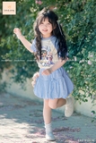 set-ao-thun-kem-chan-vay-xanh-hinh-babythree-cho-be