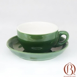 Cốc Cappuchino Men Lục Lòng Trắng