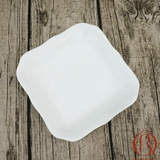 Đĩa Vuông Lượn 21 x 21 cm Men Trắng