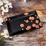 Khay Chữ Nhật 23x14 cm Men Đen Hoa Đào